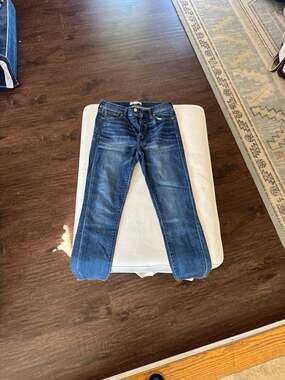 Madewell Women's High-Rise Slim Boyjean in Blue Distressed Wash